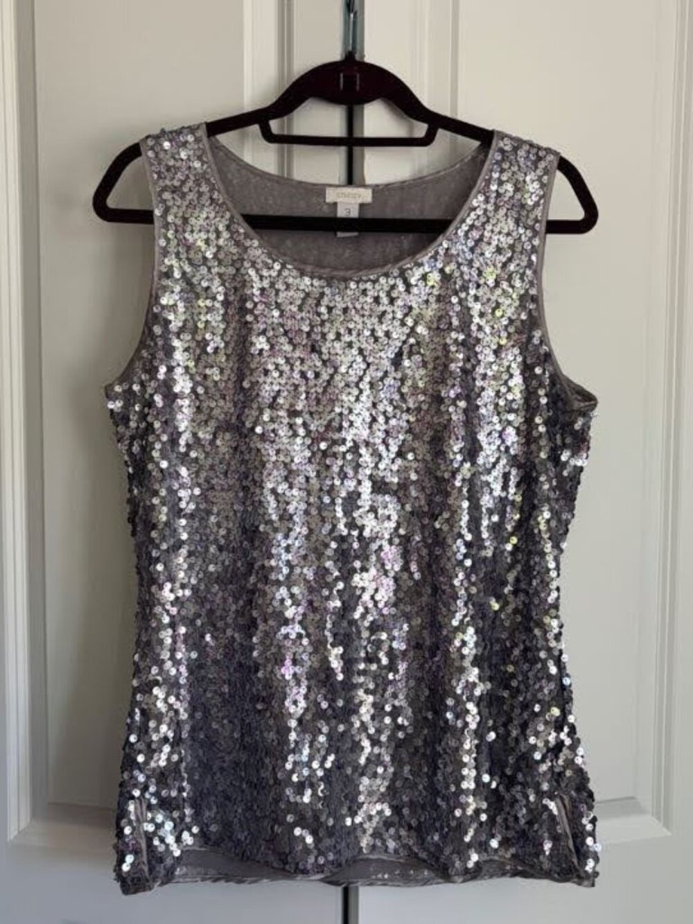Sequined tank top with purple and grey sequins - Chico - 3